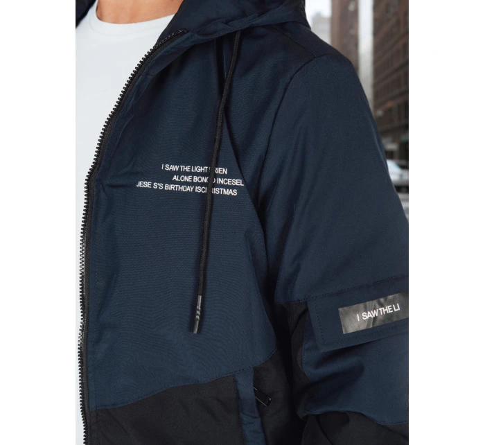 Pánská přechodná bunda s kapucí modrá Dstreet model 21986390 - FashionStreet Pánská přechodná bunda s kapucí modrá Dstreet model 21986390 - FashionStreet