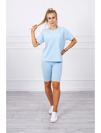 Modrý set top+legíny Modrý set top+legíny