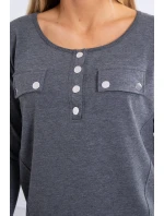 Súprava s gombíkovým výstrihom grafitová