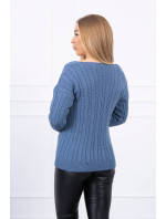 Pletený svetr s výstřihem z model 18748179 - K-Fashion