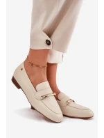 Skórzane Półbuty Mokasyny Damskie Maciejka K6809-04 Beżowe