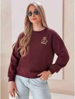 Dámska nadrozmerná mikina s výšivkou CHERSOFT slivka FashionStreet BY1399