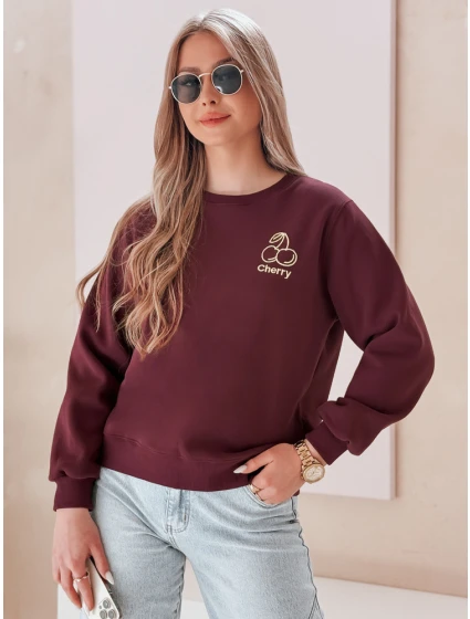 Dámska nadrozmerná mikina s výšivkou CHERSOFT slivka FashionStreet BY1399 Dámska nadrozmerná mikina s výšivkou CHERSOFT slivka FashionStreet BY1399