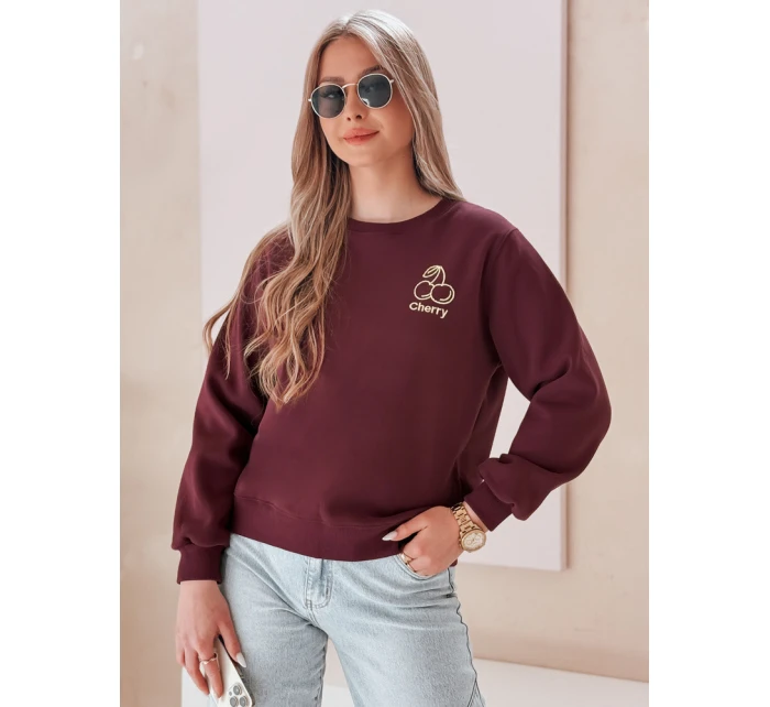 Dámska nadrozmerná mikina s výšivkou CHERSOFT slivka FashionStreet BY1399 Dámska nadrozmerná mikina s výšivkou CHERSOFT slivka FashionStreet BY1399