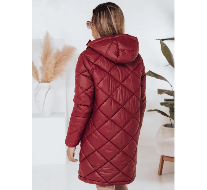 Dámská zimní bunda bordó prošívaná Dstreet model 21990821 - FashionStreet