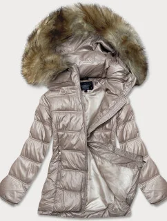 Dámska prechodná prešívaná bunda v ťavej farbe (H-205)