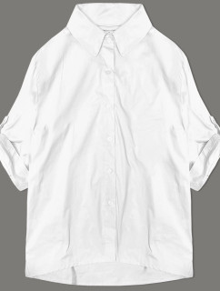 Biela košeľa s ozdobnou mašľou na chrbte (24018)