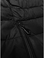 Černá dámská prošívaná vesta s kapucí model 21389927 - J.STYLE Černá dámská prošívaná vesta s kapucí model 21389927 - J.STYLE