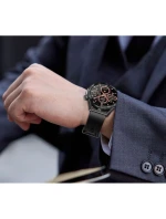 Černý silikonový řemínek + černý kožený řemínek model 21804953 - RUBICON