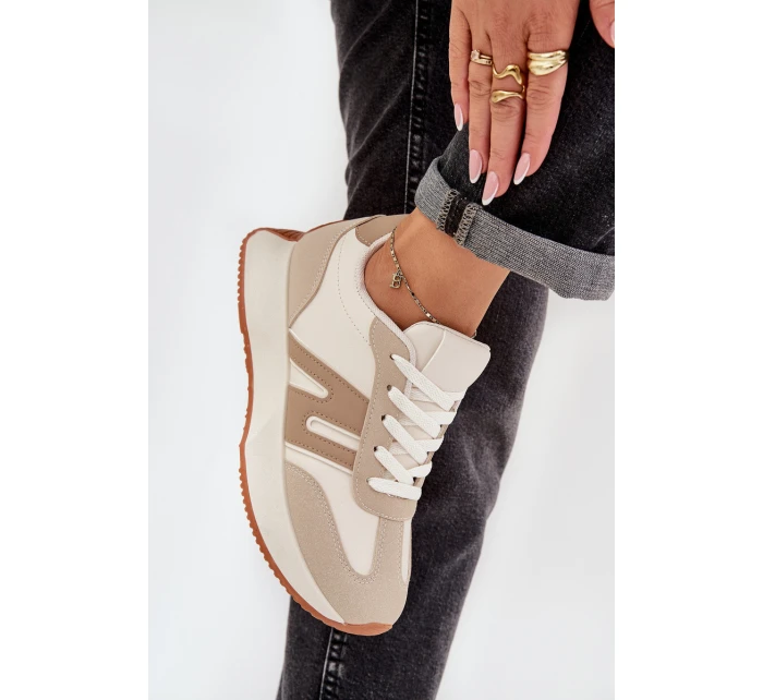 Dámské Sportovní Boty Na Platformě Béžové model 21686217 - Boto Dámské Sportovní Boty Na Platformě Béžové model 21686217 - Boto