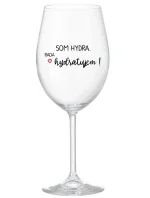 SOM HYDRA. RADA HYDRATUJEM! - priehľadný pohár na víno 350 ml