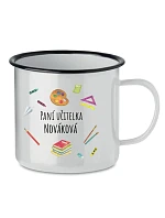 Personalizovaný retro plechový pohárik pre pani učiteľku/pána učiteľa (učebné pomôcky)