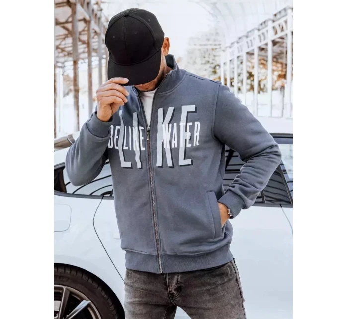 Pánská mikina na zip s potiskem tmavě šedá Dstreet model 21966610 - FashionStreet