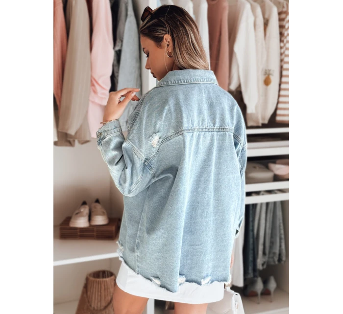 Dámská oversize džínová bunda modrá model 21988207 - Dstreet Dámská oversize džínová bunda modrá model 21988207 - Dstreet