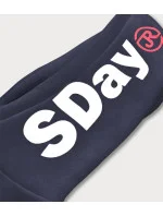 Tmavě modrá sportovní dámská mikina s lampasy model 17202540 - J.STYLE Tmavě modrá sportovní dámská mikina s lampasy model 17202540 - J.STYLE