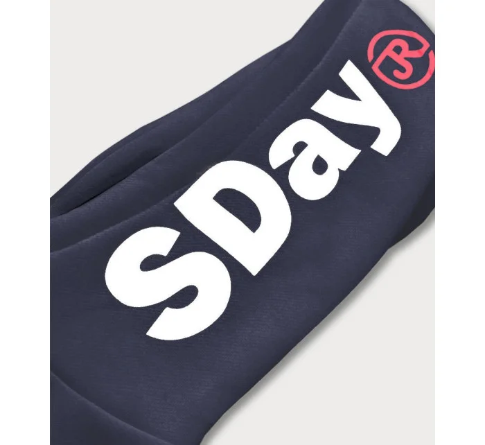 Tmavě modrá sportovní dámská mikina s lampasy model 17202540 - J.STYLE Tmavě modrá sportovní dámská mikina s lampasy model 17202540 - J.STYLE