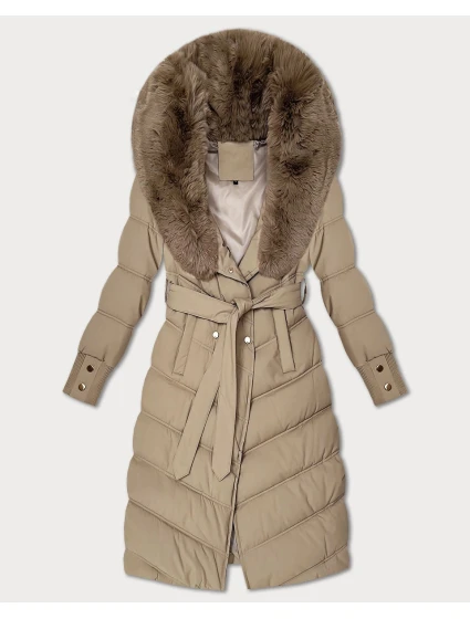 Béžová zimní bunda s límcem model 21393879 - S'WEST Béžová zimní bunda s límcem model 21393879 - S'WEST
