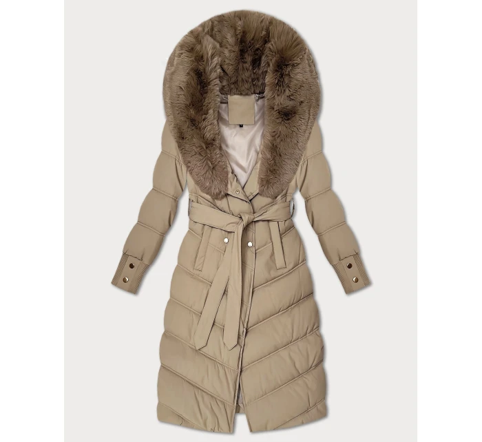 Béžová zimní bunda s límcem model 21393879 - S'WEST Béžová zimní bunda s límcem model 21393879 - S'WEST