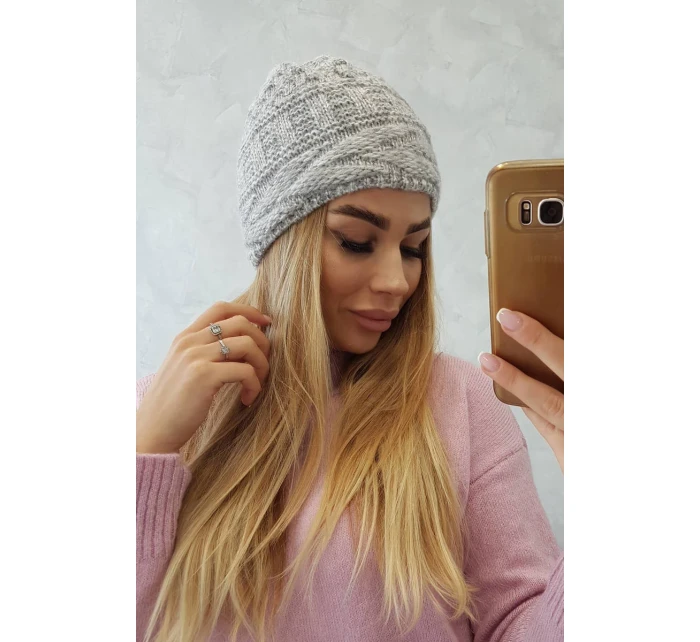 Fleecová čiapka Edyta K298 sivá