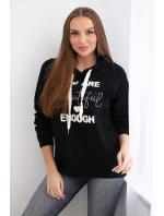 Bavlnená mikina s kapucňou čierna