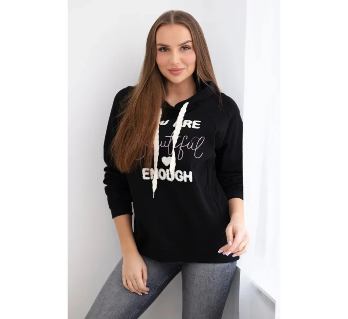 Bavlnená mikina s kapucňou čierna