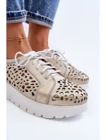 Kožené Polobotky Na Platformě Bežové model 21646202 - Zazoo