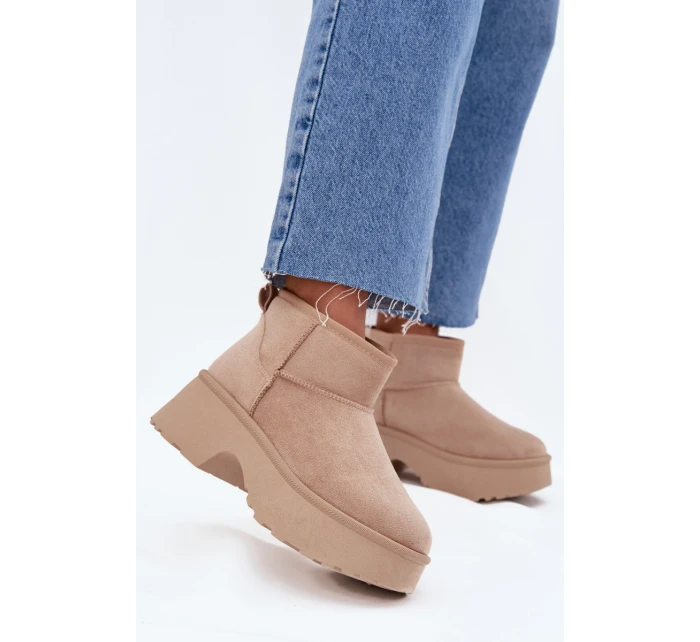 Dámské Nízké Sněhule S Kožíškem Khaki model 21706733 - Boto Dámské Nízké Sněhule S Kožíškem Khaki model 21706733 - Boto