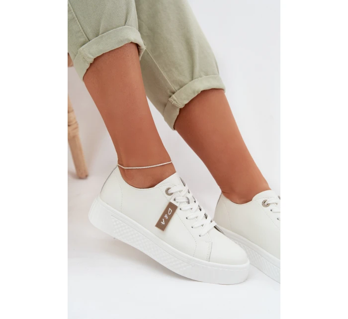 Dámské tenisky z přírodní kůže D&A GR61-5591 bílé