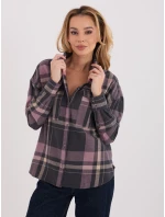 Košeľa D71720Z11085B sivá ružová Košeľa D71720Z11085B sivá ružová