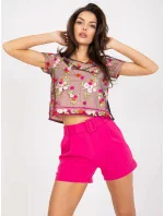 Blúzka LK BZ 506299.16P čierna a ružová Blúzka LK BZ 506299.16P čierna a ružová