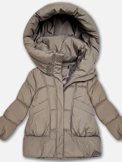 Béžová dámska páperová bunda oversize S'West (B8539-12)