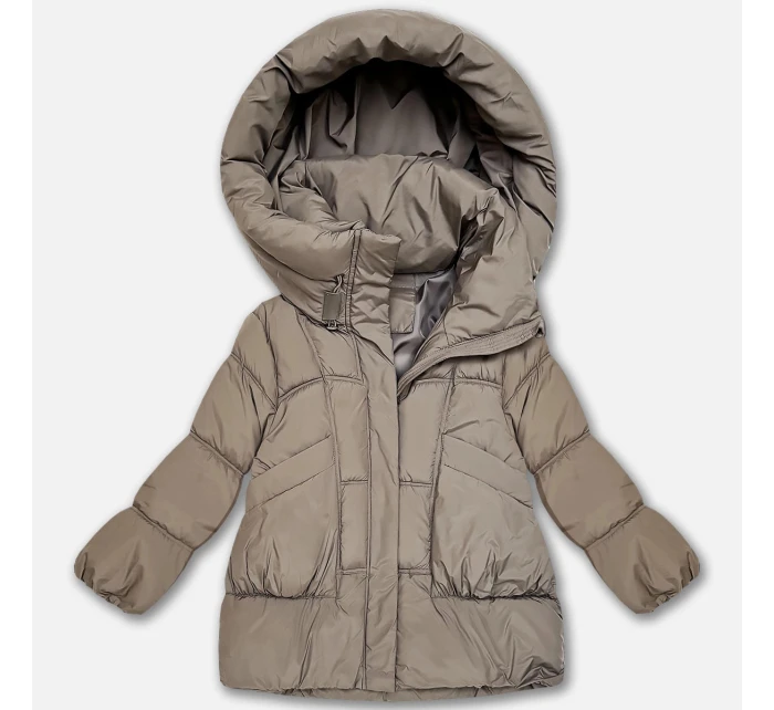 Béžová dámska páperová bunda oversize S'West (B8539-12)