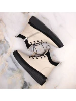 Filippo zateplené kožené topánky na platforme W PAW482 beige Filippo zateplené kožené topánky na platforme W PAW482 beige