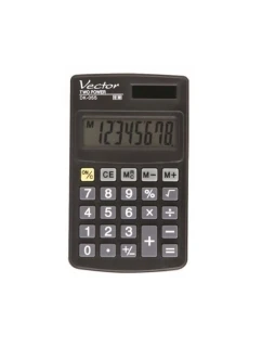 Vrecková kalkulačka Vector DK-055, čierna
