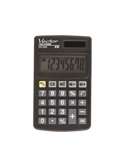 Vrecková kalkulačka Vector DK-055, čierna