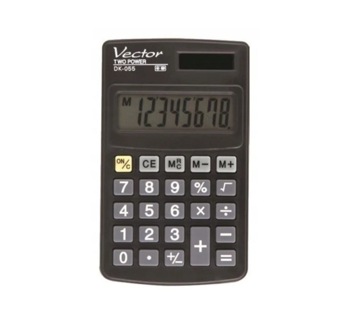 Vrecková kalkulačka Vector DK-055, čierna