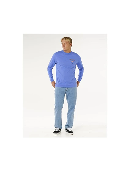 Pánske tričko RIP CURL Fade Out Icon L/S Tee, modré