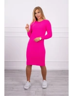 Sveter Šaty pruhované ružové neónové Sveter Šaty pruhované ružové neónové