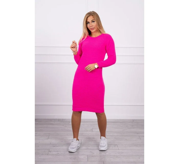 Sveter Šaty pruhované ružové neónové Sveter Šaty pruhované ružové neónové