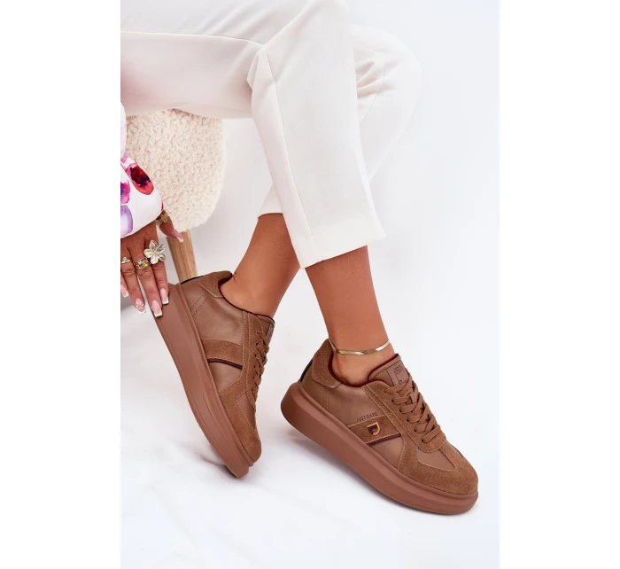 Dámské Kožené Sneakersy Na Platformě Just Dare Hnědé model 21703379 - Daniel Lopez Just Dare Dámské Kožené Sneakersy Na Platformě Just Dare Hnědé model 21703379 - Daniel Lopez Just Dare