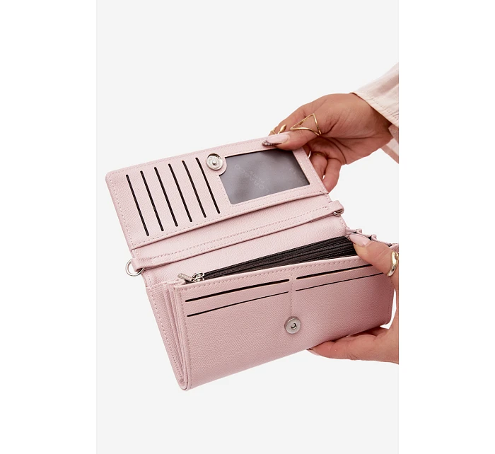 Peněženka Kabelka 2v1 S Páskem Růžová Suzette