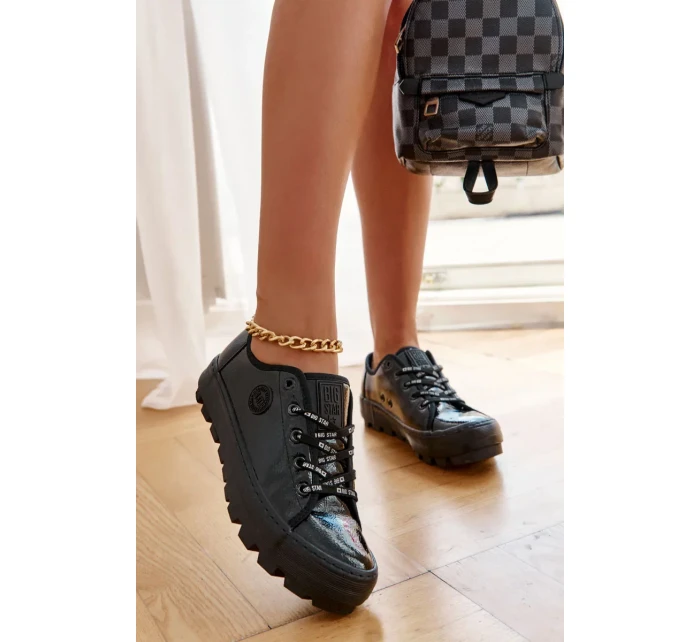 Módní lakované tenisky Big Star KK274044 Černá