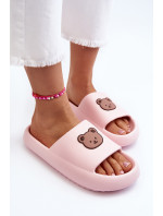 Ľahké dámske penové papuče s medvedíkom, ružové Lia