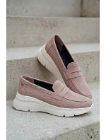 Dámske semišové mokasíny 79626 beige - Vinceza