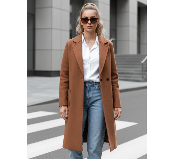 Dámský dlouhý velbloudí kabát oversize Dstreet model 21981928 - FashionStreet