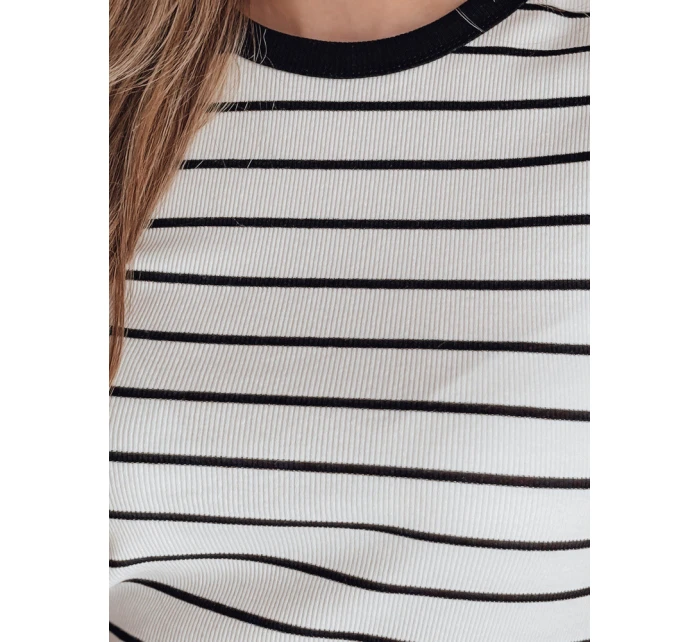 Dámské základní pruhované tričko bílé Dstreet model 21986856 - FashionStreet