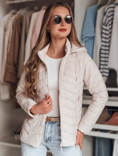 Dámska prechodná prešívaná bunda MODERIS beige FashionStreet TY4867