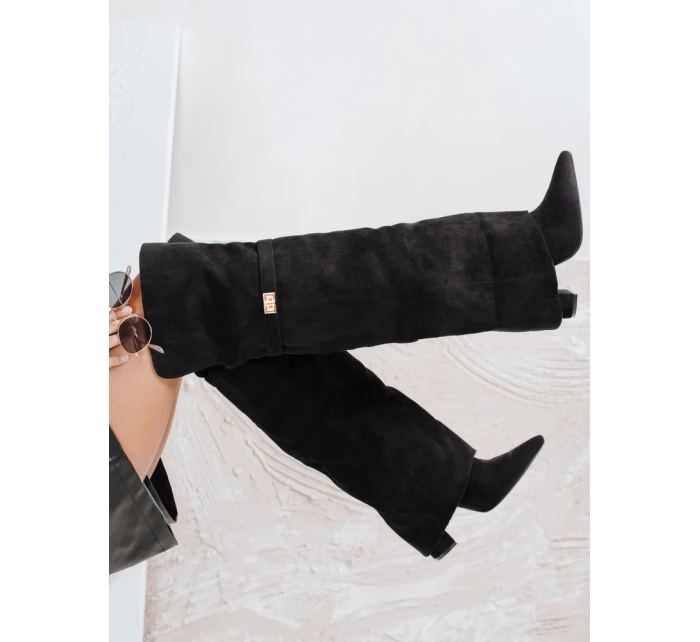 Dámské semišové černé kozačky Dstreet model 21993087 - FashionStreet
