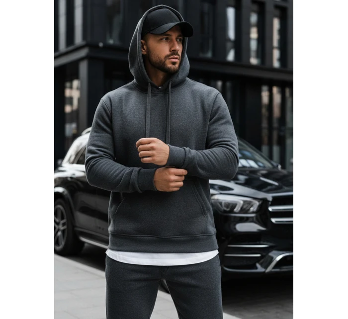 Pánska mikina s kapucňou antracitová BX2085