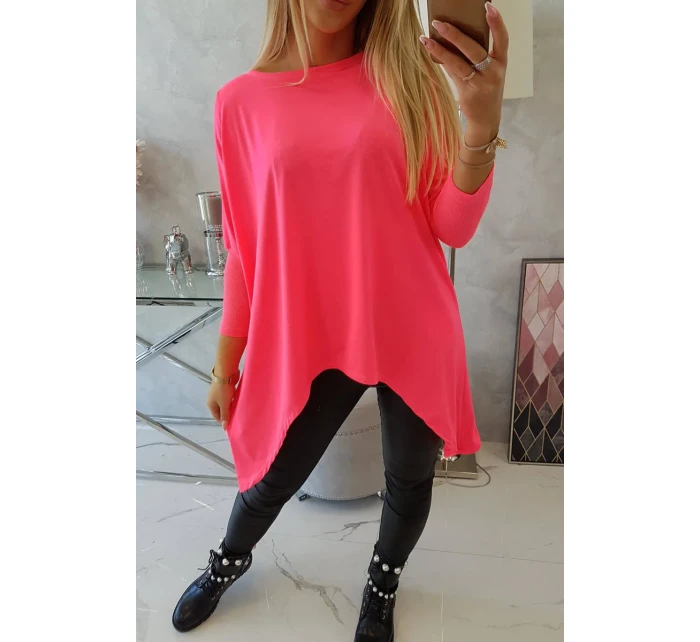 Oversize blúzka ružová neónová